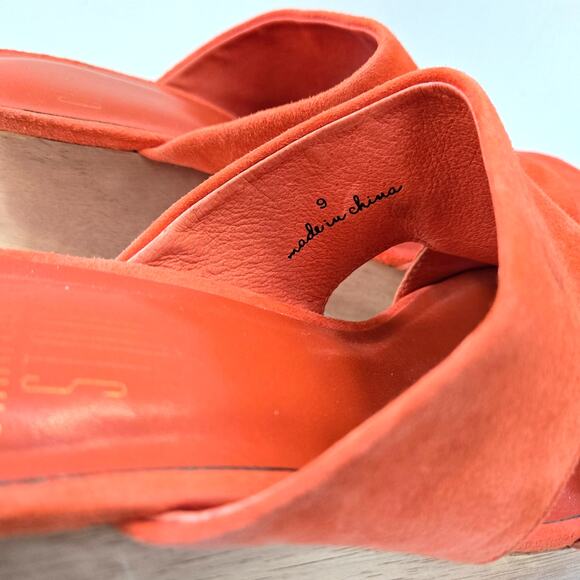 Charlotte Stone NEW Nina Clogs Orange Suede Wedge Slides Womens Size US 9 NWOB - Picture 8 of 15